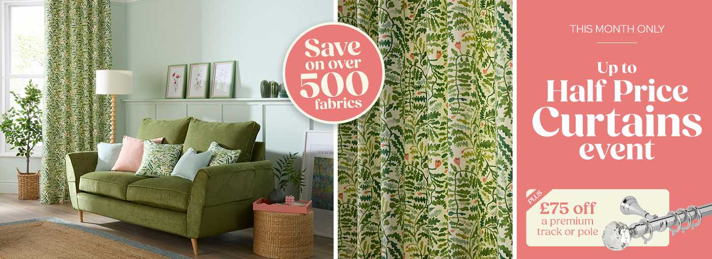 Plumbs Curtains Event | Up to 50% off over 500 made-to-measure curtain designs