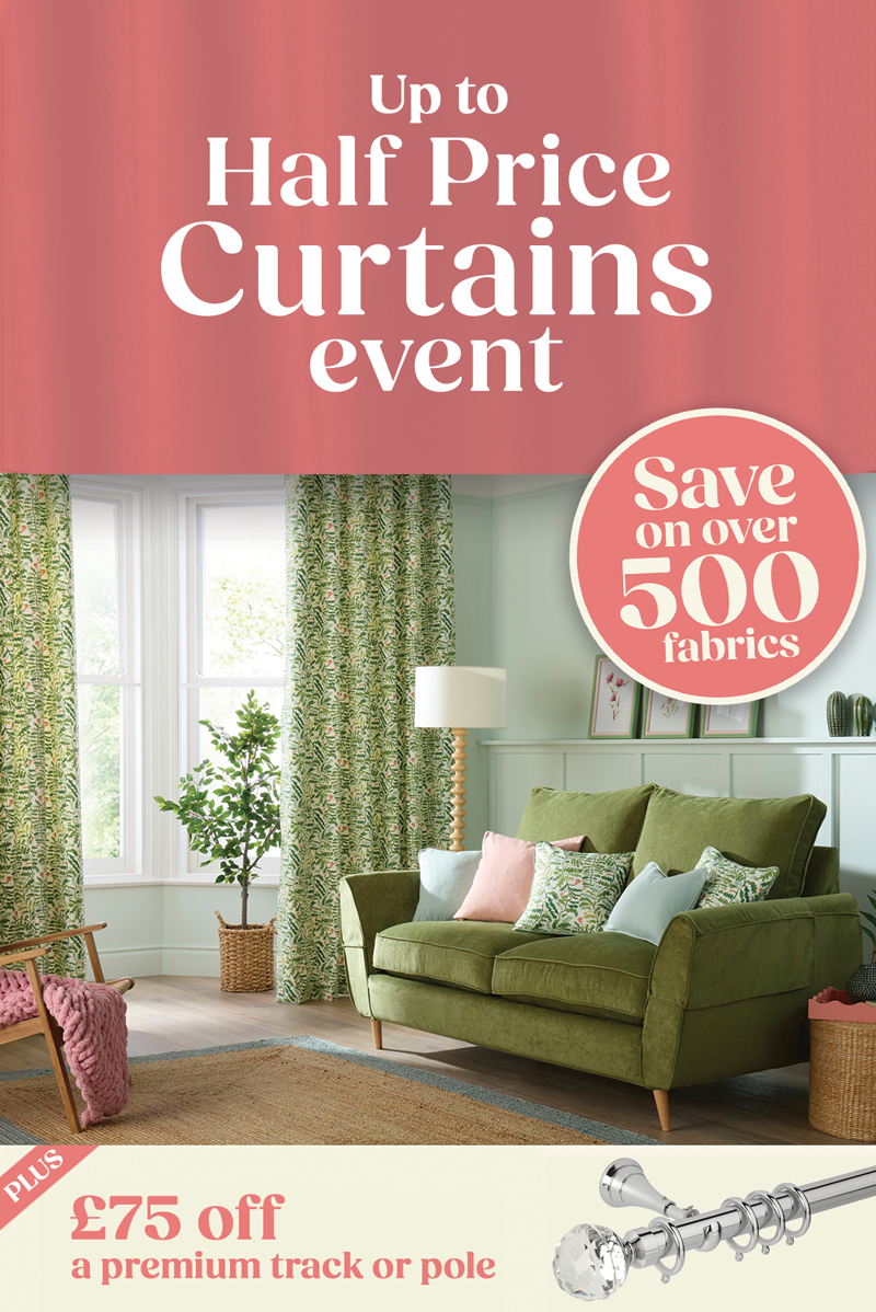 Plumbs Curtains Event | Up to 50% off over 500 made-to-measure curtain designs